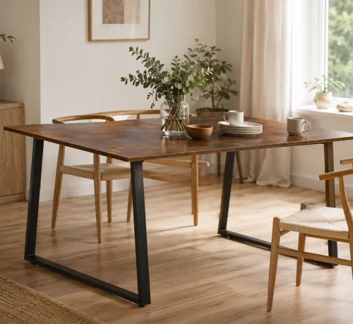 Golden Star Africa Office desk computer desk 150cm rectangular heavy-duty metal frame dining table suitable for multifunctional computer desks in kitchens restaurants and home offices Multipurpose Table – Berlin Rustic