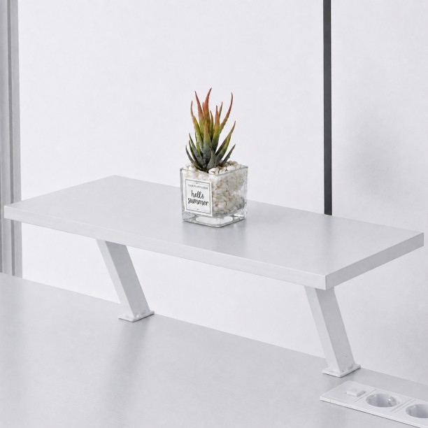 Golden Star Africa White multifunctional desk with 4 storage shelves monitor stand and built-in power station Metal frame home office desk suitable for bedrooms offices and study rooms Multipurpose Table - Image 6