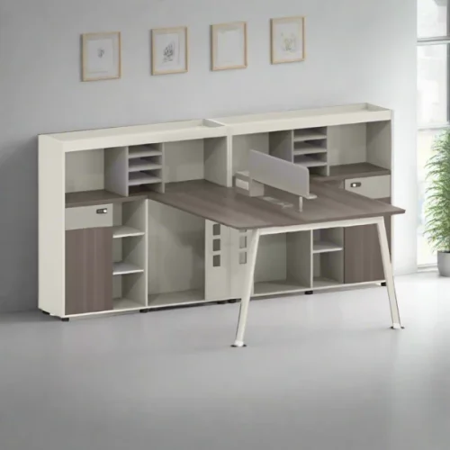 Designer Concepts Kairo Office Desk With Storage Office Table – White/Nature