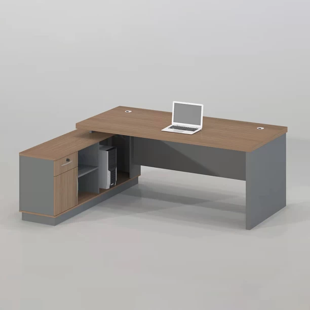 GOF FURNITURE TC-9318 & 8899L Office Table – Brown, Chair Included - Image 2