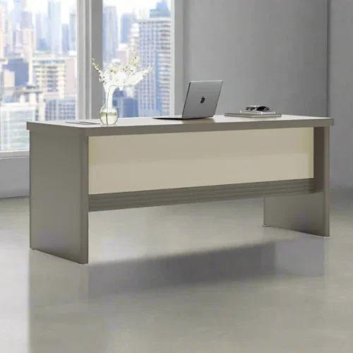 Designer Concepts Beth Executive Desk - 1.6m Office Table – White/Grey