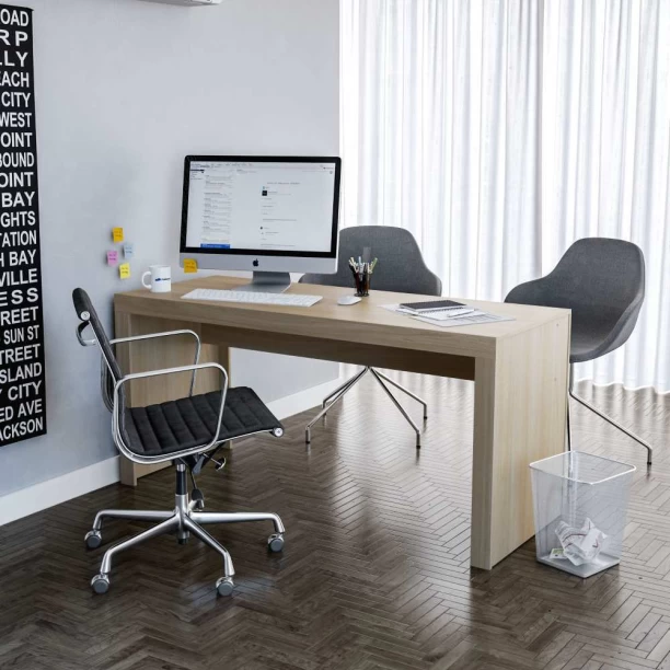 Click Furniture Clean Oak Office Desk Office Table - Image 3