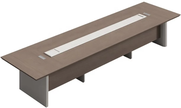 gof furniture K240-4M Quinn Executive Boardroom Table — Almond Grey | 400 × 160 × 75 cm | 10–12 Seater | Dual Cable Managemen Conference Table - Image 2