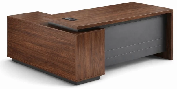Faith Work Furnishings Lincoln Executive Desk Office Table – Walnut, Chair Included
