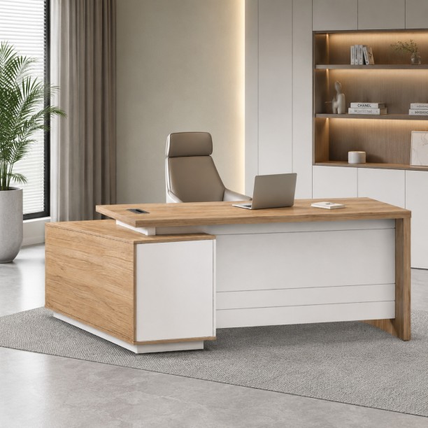 Faith Work Furnishings Lincoln Executive Desk Conference Table – Oak - Image 6