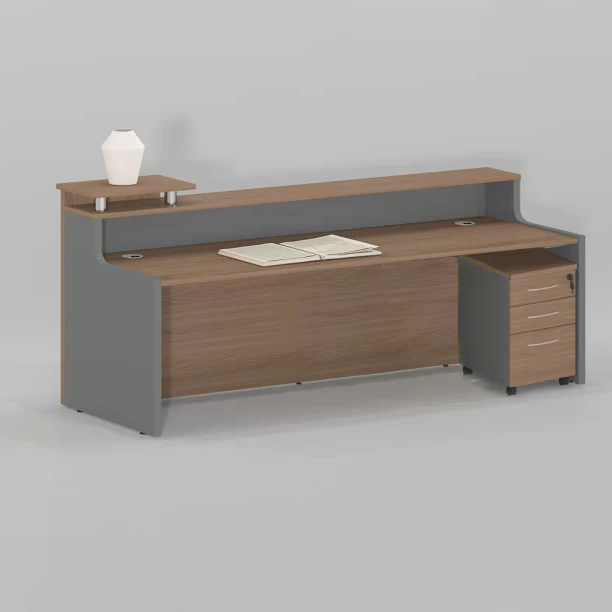 GOF Furniture TC-67816 Office Table – Walnut, Grey - Image 2