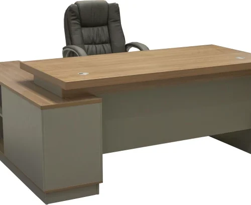 GOF FURNITURE TC-9318 & 8899L Office Table – Brown, Chair Included