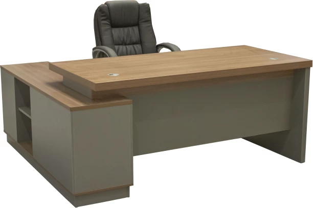 GOF FURNITURE TC-9318 & 8899L Office Table – Brown, Chair Included