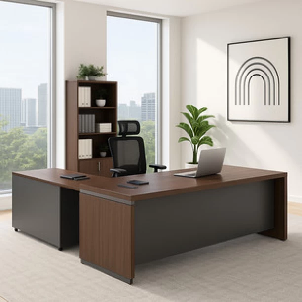 kc furn 180cm Pearson Executive Desk Office Table – Walnut - Image 2