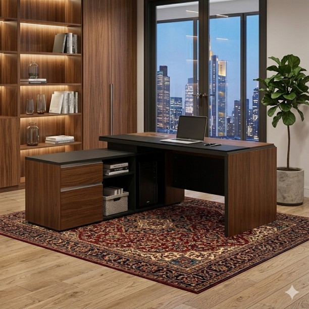 GOF Furniture 2 Executive Desk Office Table – Ebony - Image 4