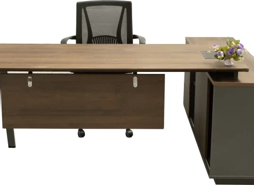GOF Furniture BT2018B & 887 - Nuturi Office Desk and Magma Office Chair Office Table – Walnut, Chair Included