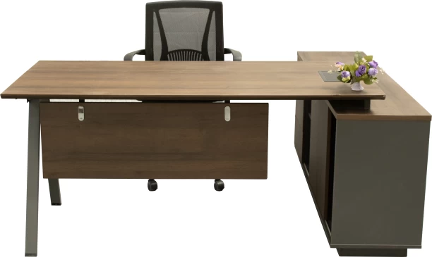 GOF Furniture BT2018B & 887 - Nuturi Office Desk and Magma Office Chair Office Table – Walnut, Chair Included