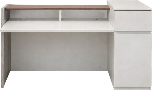 HOD Taurus 1.8m Geometrical Modern Reception Desk Office Table – Grey, White - Image 2