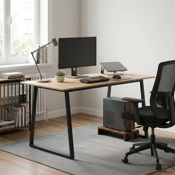 AFRISINO IMPORTS Modern Industrial Computer Desk - Image 2