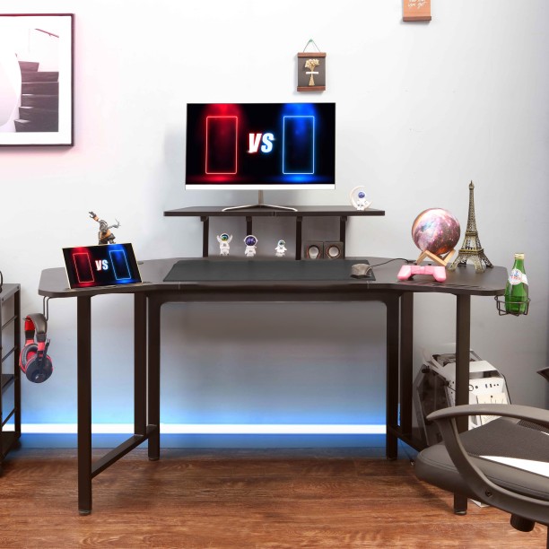 VX Gaming Saturn with Mat and Adjustable Monitor Stand Multipurpose Table – Black - Image 5