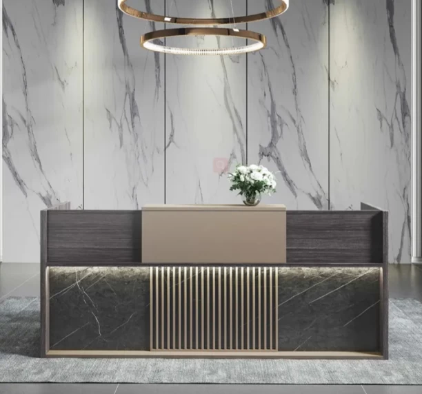 Designer Concepts Makiya Reception Desk Office Table – Brown