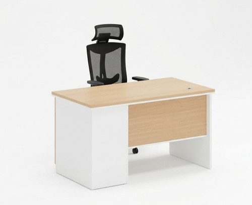 GOF FURNITURE TC-S614 & 1988A Cameo Office Desk and June Office Chair Office Table – OAK, White, Chair Included