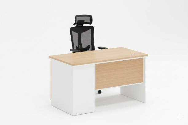 GOF FURNITURE TC-S614 & 1988A Cameo Office Desk and June Office Chair Office Table – OAK, White, Chair Included