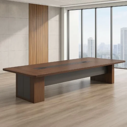 HOD Linear Core 3.2m Executive Boardroom Conference Table – Brown, Grey