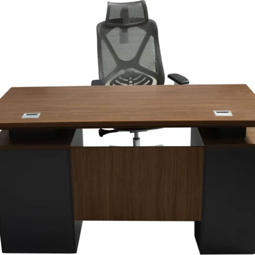 gof furniture 5814-3 & A908K - Morey Study Desk & Bistro Ergonomic Office Chair Office Table – Brown, Chair Included