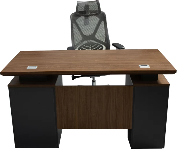 gof furniture 5814-3 & A908K - Morey Study Desk & Bistro Ergonomic Office Chair Office Table – Brown, Chair Included