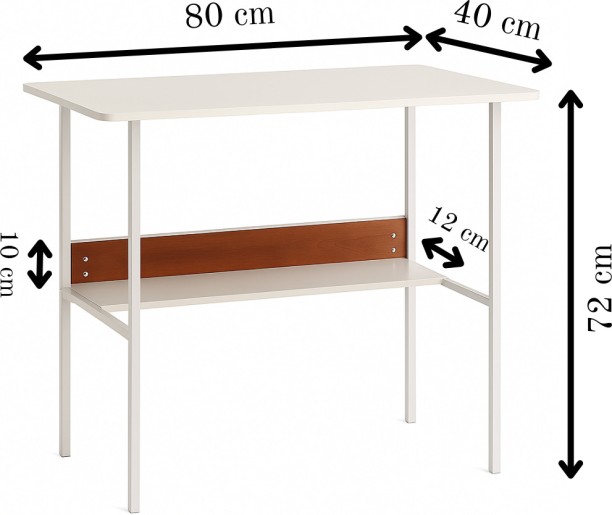 Decorum & Co Aeris Desk Study Table – White, Brown - Image 5