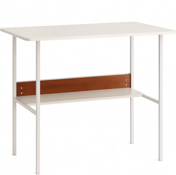 Decorum & Co Aeris Desk Study Table – White, Brown
