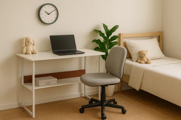 Decorum & Co Aeris Desk Study Table – White, Brown - Image 4