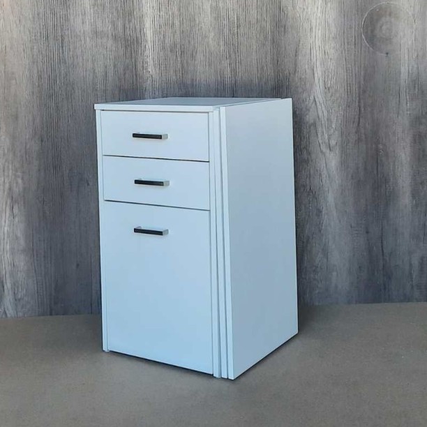 SpaceSave Versa Combo Drawer Desk with Ottoman Chair Multipurpose Table – White, Chair Included - Image 4