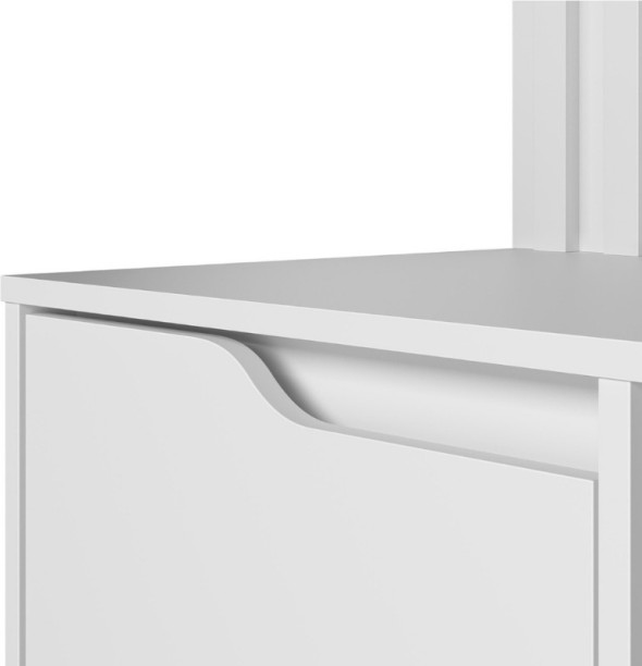 Designer Concepts Doble Panel Desk with Slatted Finish Office Table – White - Image 4