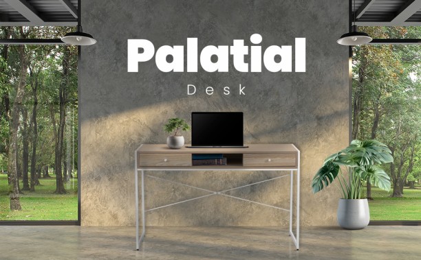 Everfurn Palatial Desk Office Table – Black - Image 5