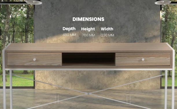 Everfurn Palatial Desk Office Table – Black - Image 3