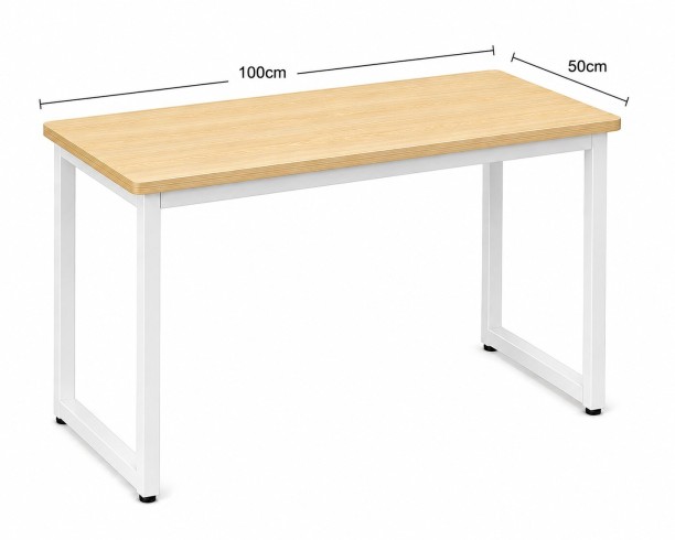 Sub Urban Decor Compact White Student Desk with Wood Look Top Multipurpose Table - Image 2