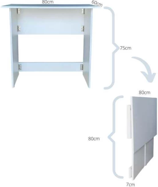 SpaceSave Flip n Flat Folding Portable Desk Multipurpose Table – White - Image 2