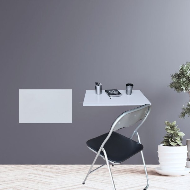 SpaceSave EEZY Fold Down Wall Mounted Study Desk Multipurpose Table – Grey - Image 5