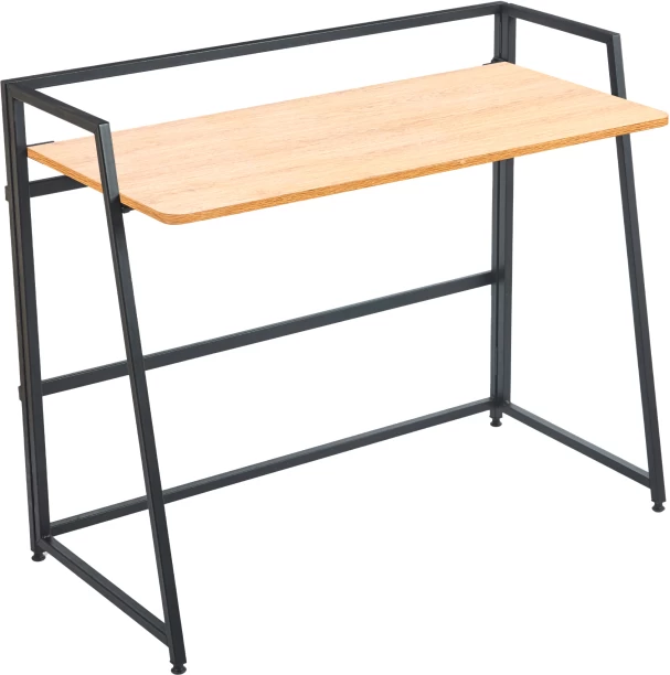 RSQQAV Folding Computer Desk No Assembly Needed - Portable Wooden Study Writing Desk with Metal Frame for Home Office & Small Spaces Multipurpose Table