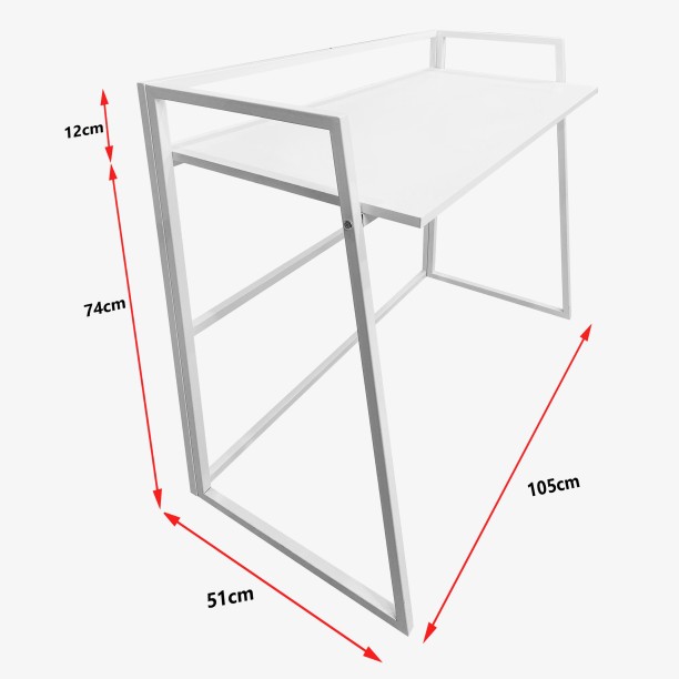 Refined Spaces SlimLine (White) Study Desk – Minimalist Space-Saving Office Table / Study Table - Image 4
