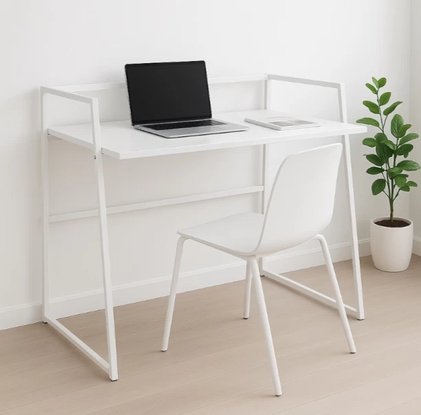 Refined Spaces SlimLine (White) Study Desk – Minimalist Space-Saving Office Table / Study Table