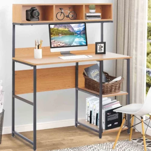 VIVIDITTO Computer Desk Dressing Table Study Multipurpose Table – Brown