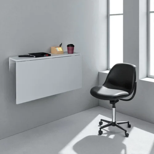 SpaceSave Smartfold Wall-Mounted Drop Leaf Table 100x53cm - Grey Whisper Multipurpose Table