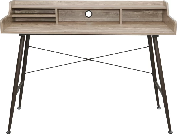 Everfurn Aegla Desk with Stationary Compartments & Cable Management System Office Table – Brown