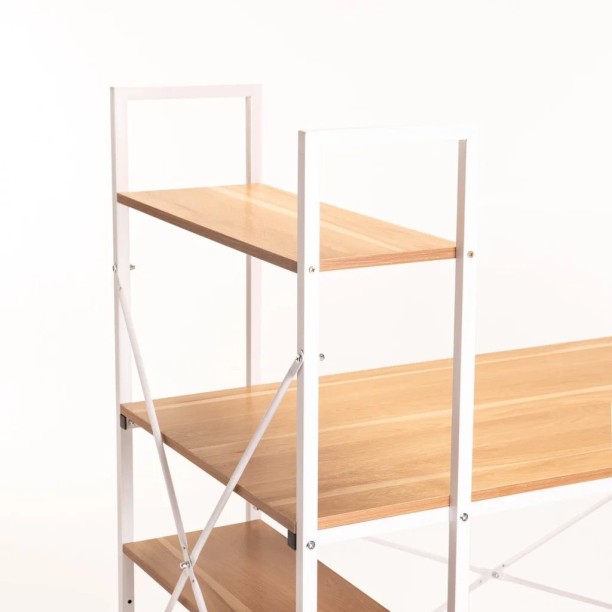 Luka 120cm DESK WITH SHELF Office Table – Beech - Image 5