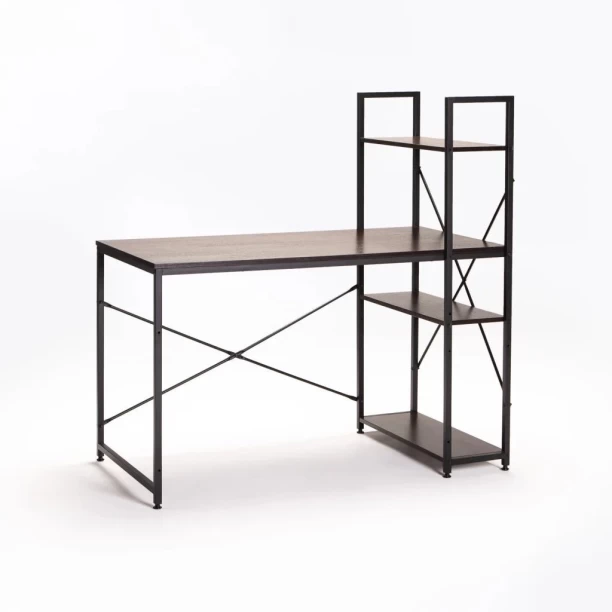 Luka 120cm DESK WITH SHELF Office Table – Wenge