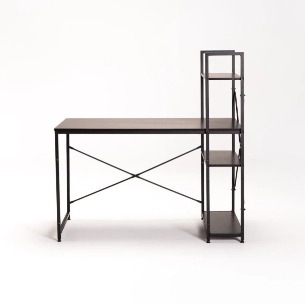 Luka 120cm DESK WITH SHELF Office Table – Wenge - Image 2
