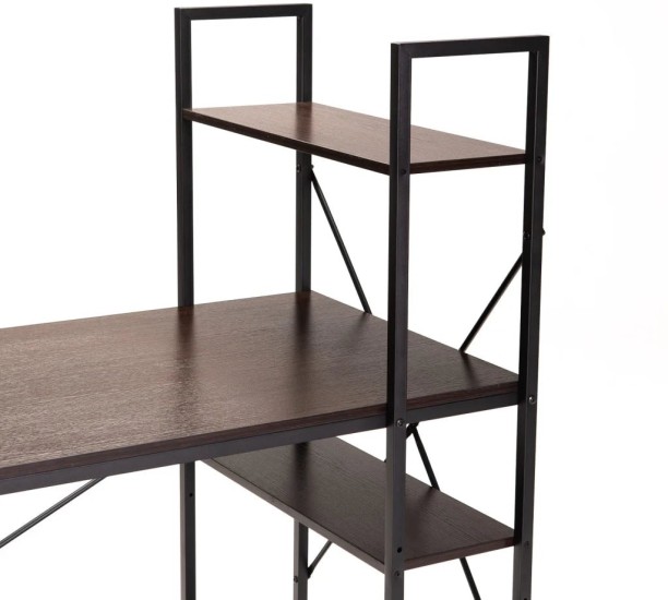Luka 120cm DESK WITH SHELF Office Table – Wenge - Image 3