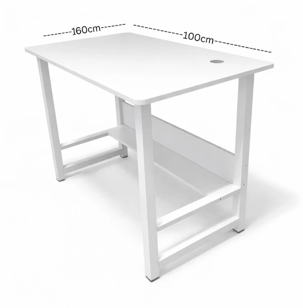Sub Urban Decor Compact Student Desk with Shelf Study Table – White - Image 2