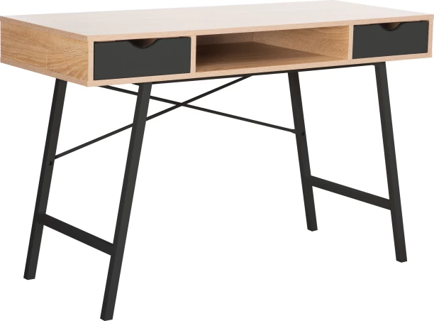 Everfurn Rain Desk Office Table – Oak & Black