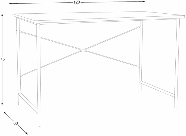 Click Furniture Nicole Desk Walnut Study Table - Image 3
