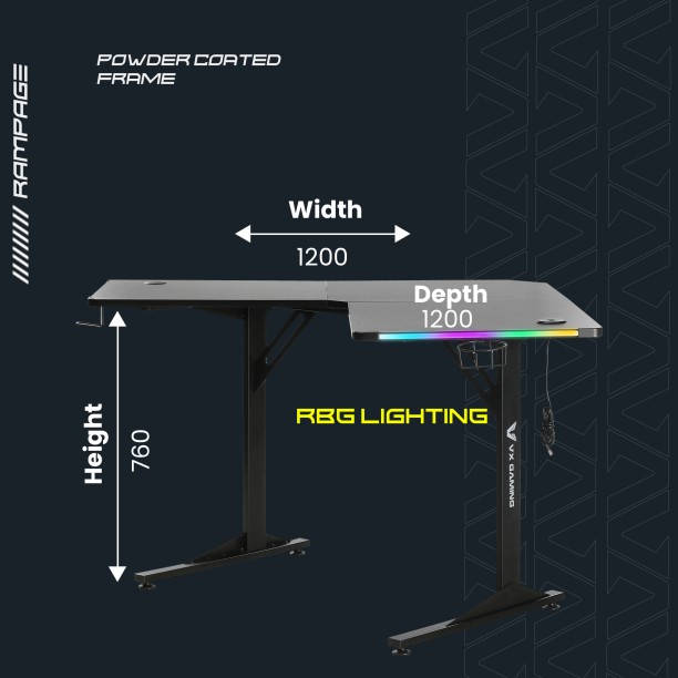 Everfurn Rampage Gaming Desk – Black - Image 2