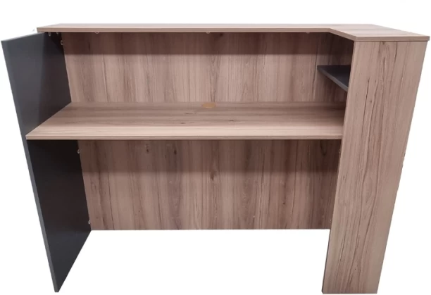 Flatpack DIY Duke Reception Desk Office Table – Sahara & Storm Grey - Image 2
